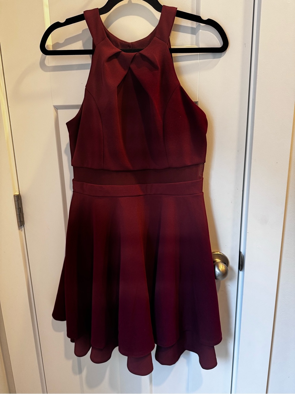 Emerald Sundae women’s  Wine Halter Fit-and-Flare Party Dress